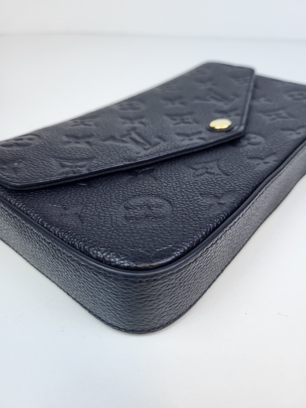 Louis Vuitton Felicie Pochette Monogram Black Leather Bag