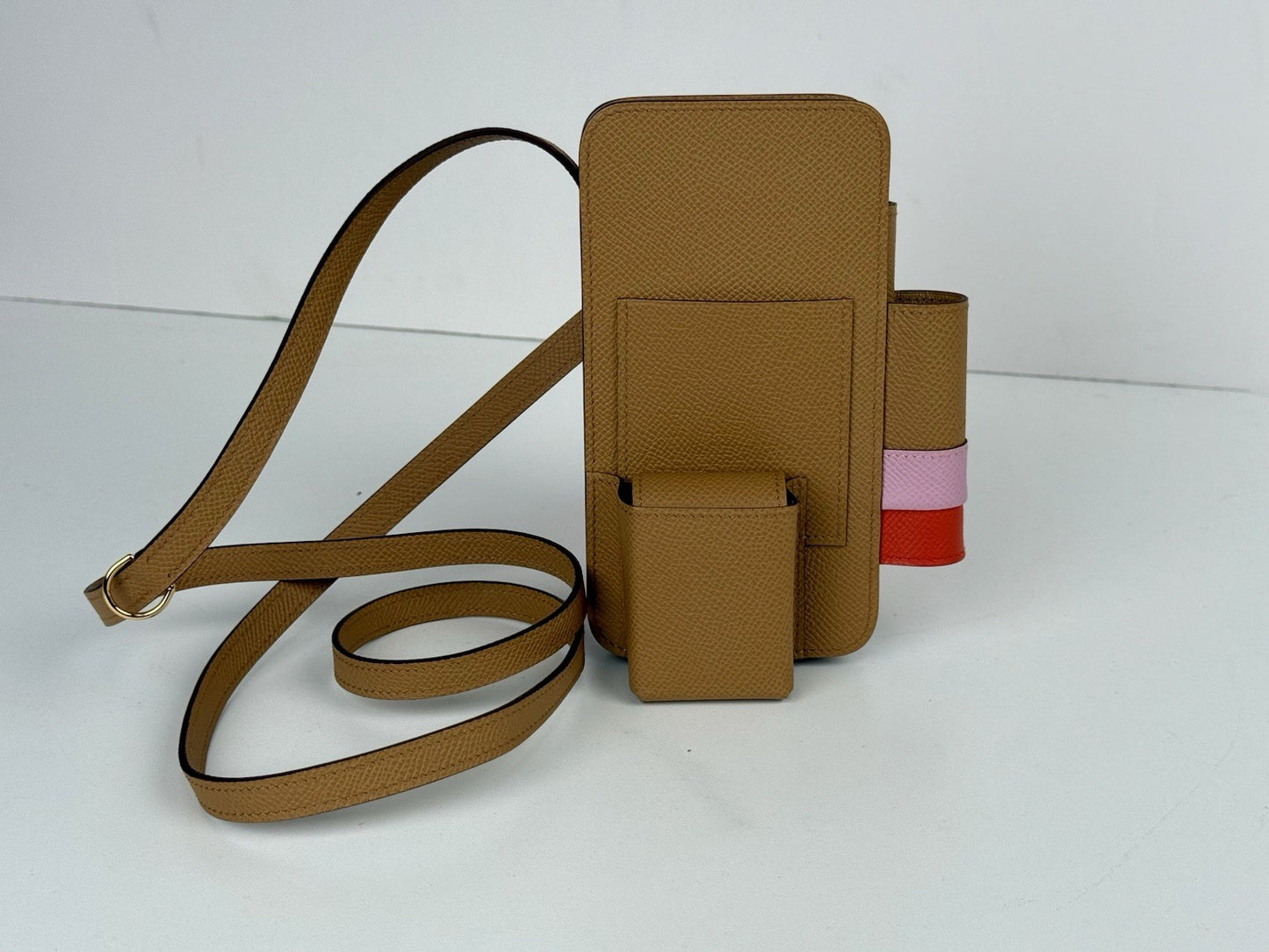 HERMES Hermesway Epsom Calfskin Phone Case in Alezan Gold HW