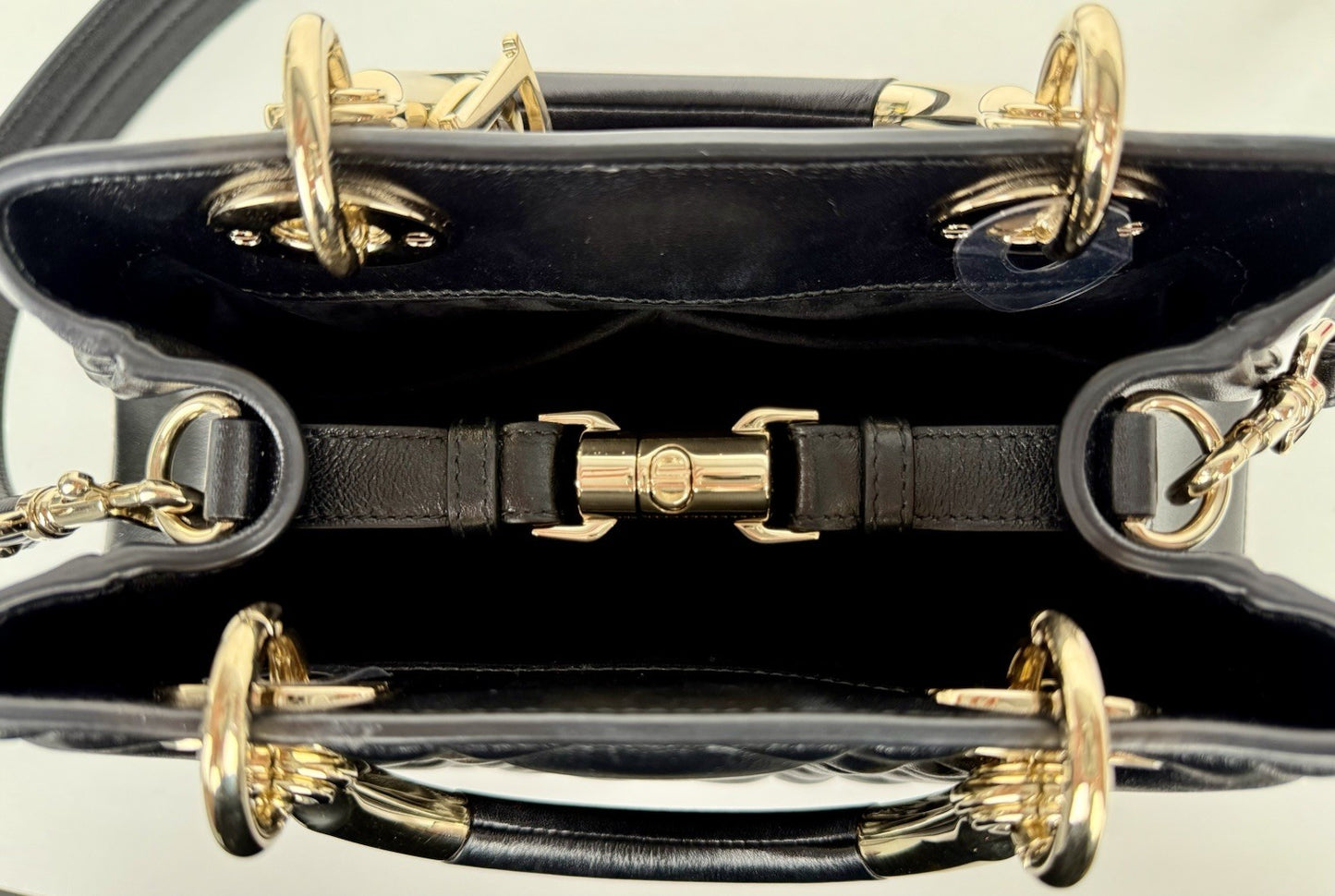 CHRISTIAN DIOR Bag Calfskin Cannage The Lady Black Leather Shoulder Bag