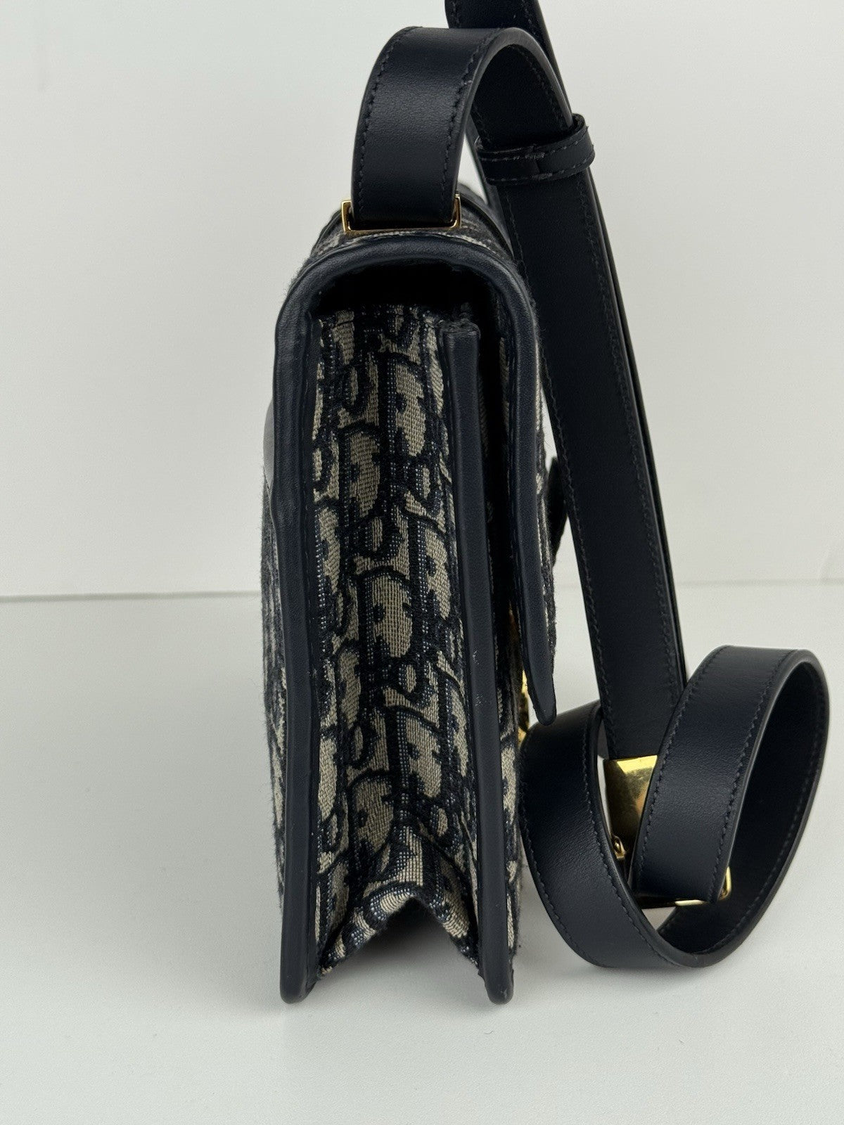 Dior  OBLIQUE 30 Montaigne Blue and Beige Canvas Shoulder bag