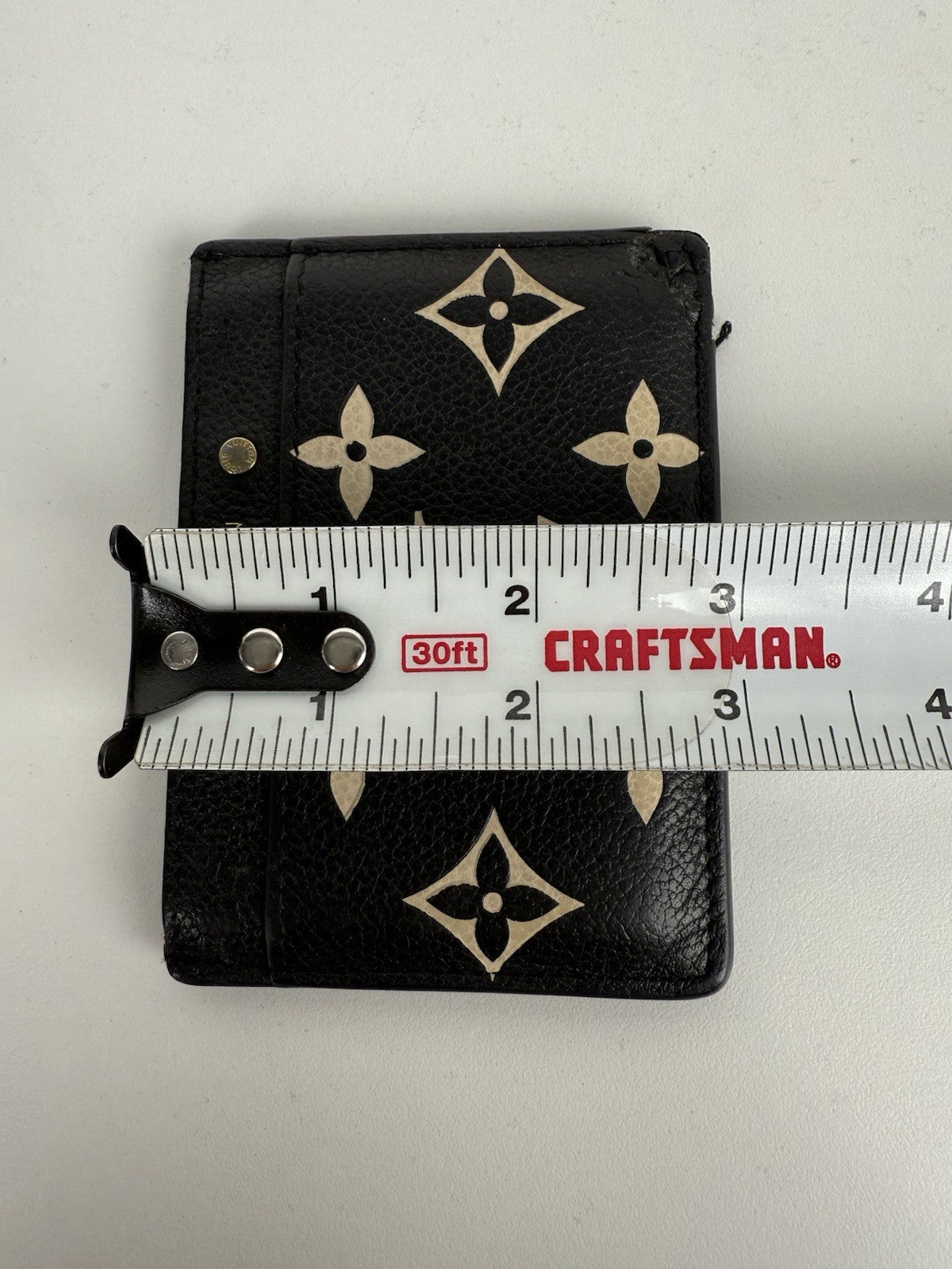 LOUIS VUITTON Porte Carte Saample Bicolor Monogram Empret Leather Card Case