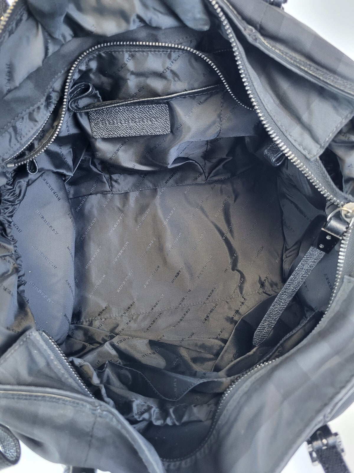 Burberry Kids' Check Print Diaper Bag Black