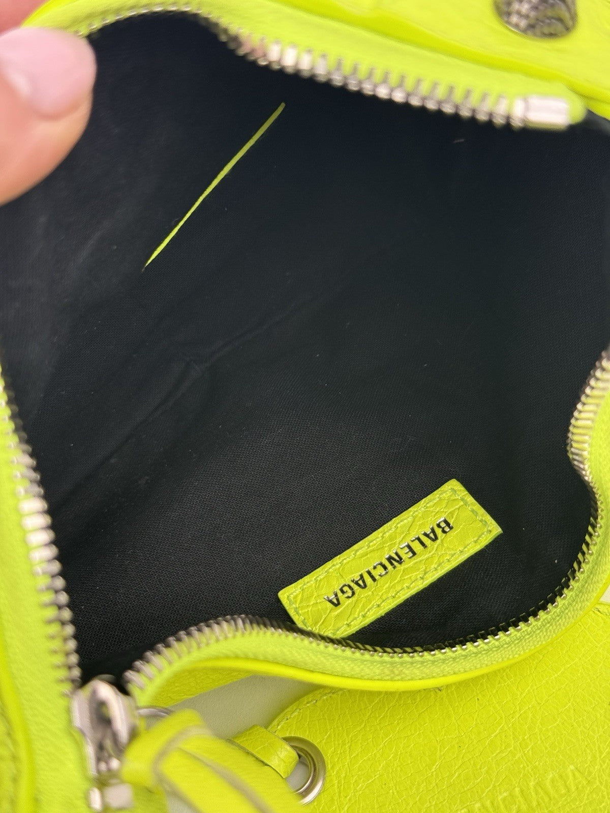 Balenciaga Le Cagole Shoulder Bag XS Yellow Neon Leather