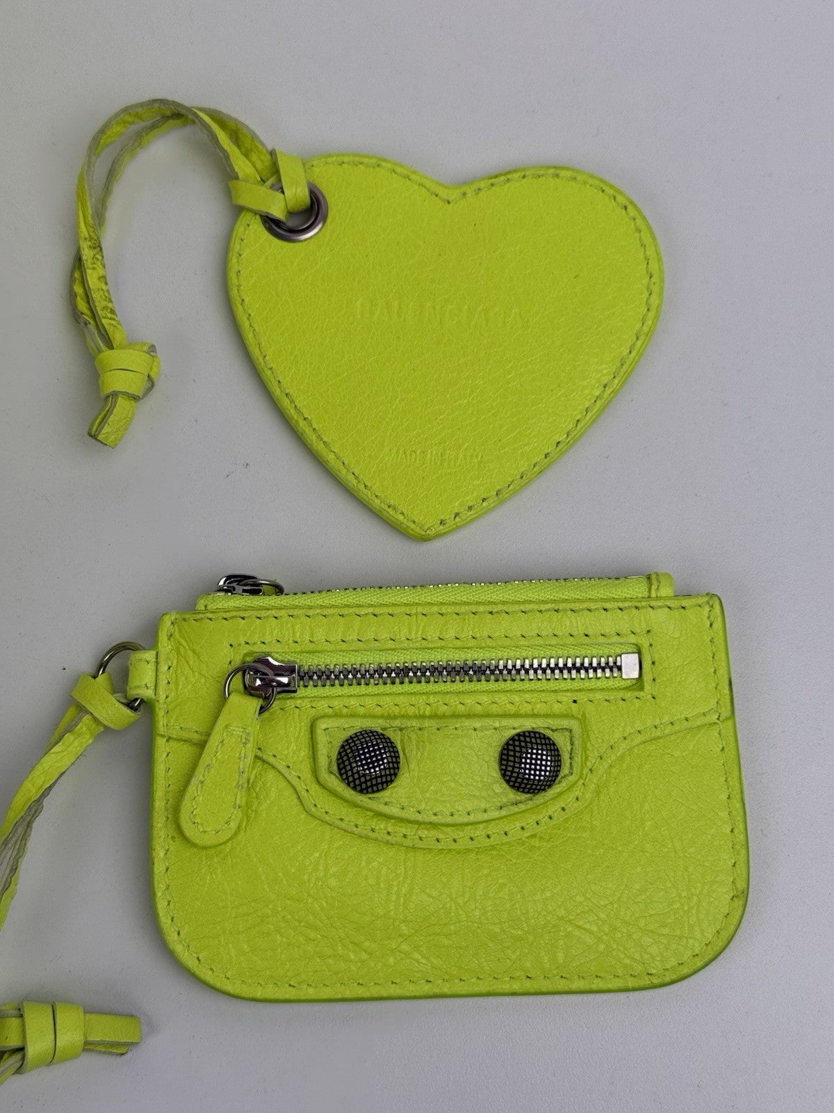 Balenciaga Le Cagole Shoulder Bag XS Yellow Neon Leather