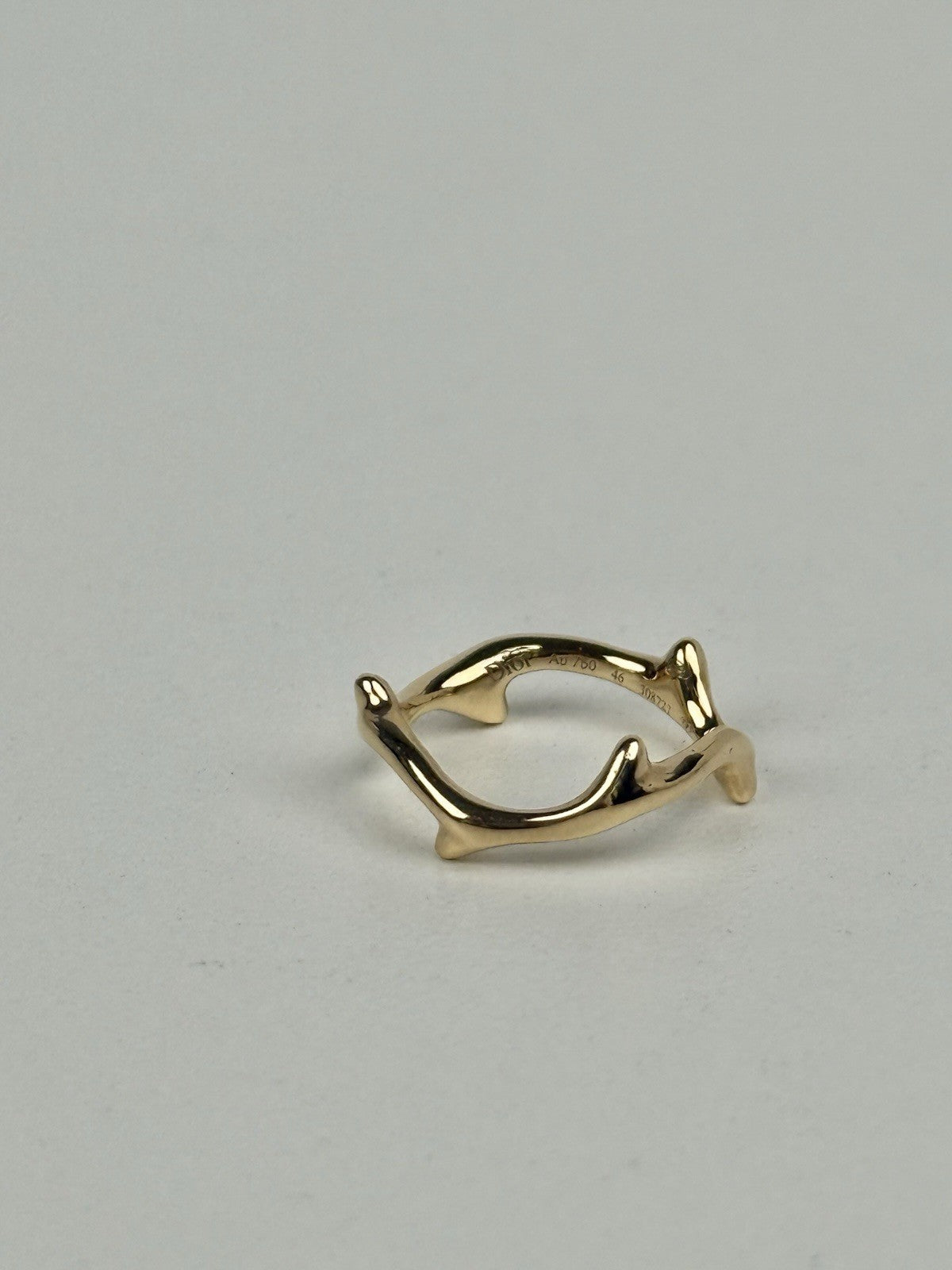 Dior 18K Yellow Gold Bois de Rose Ring 46  (Size 3)