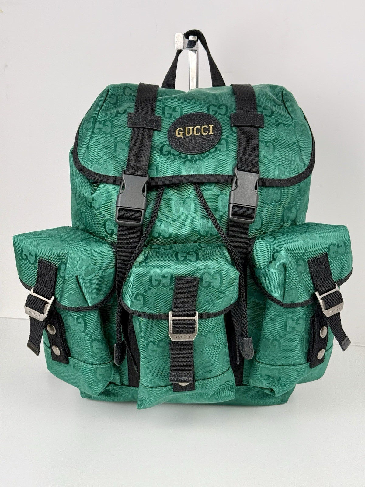 Gucci Off The Grid GG Large Nylon Backpack Green