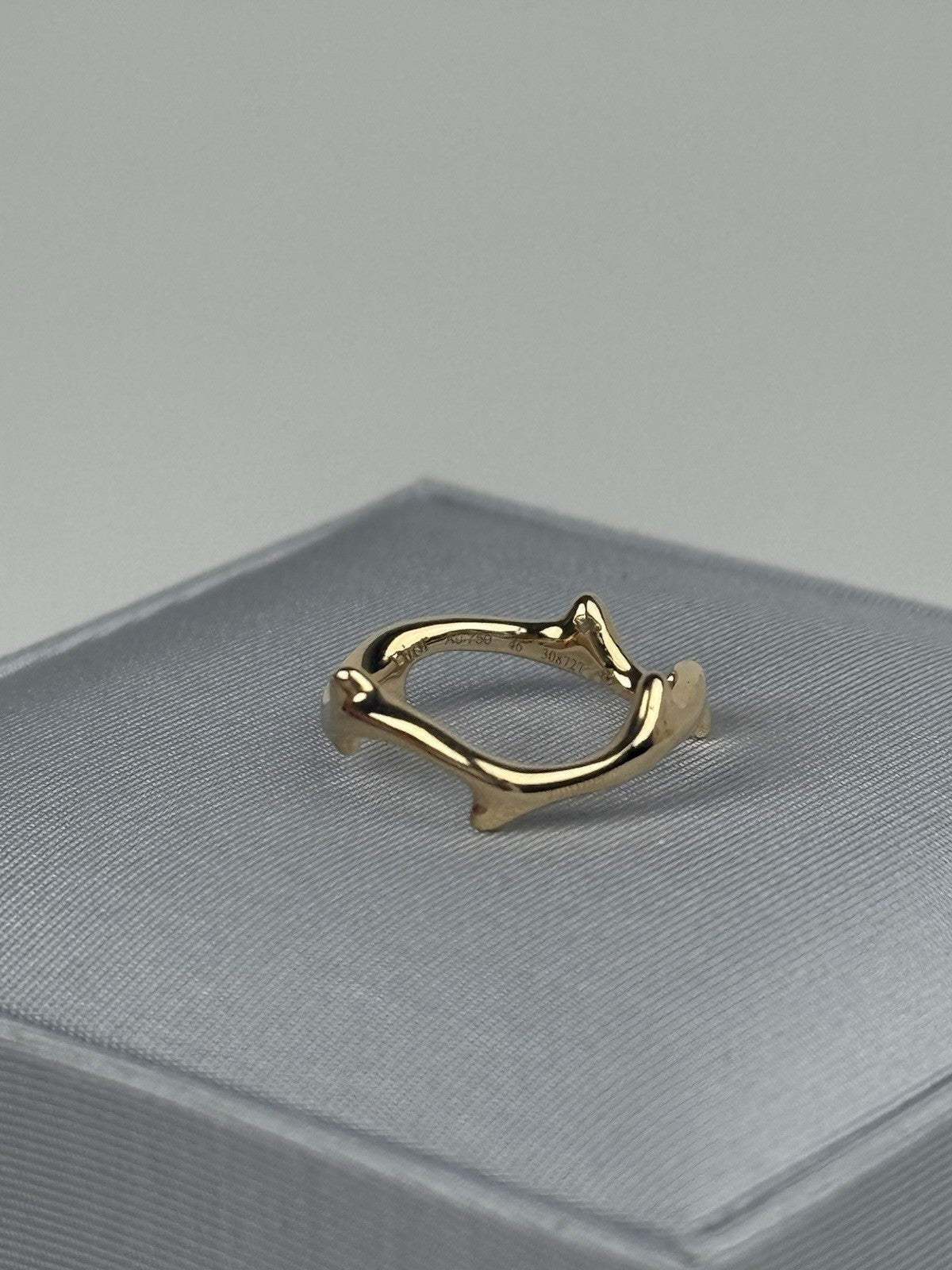 Dior 18K Yellow Gold Bois de Rose Ring 46 (Size 3)