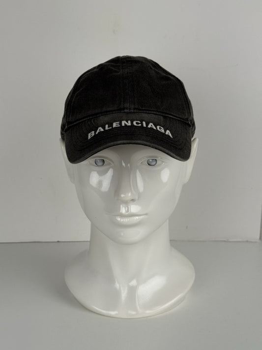 Balenciaga Baseball Cap Black Denim