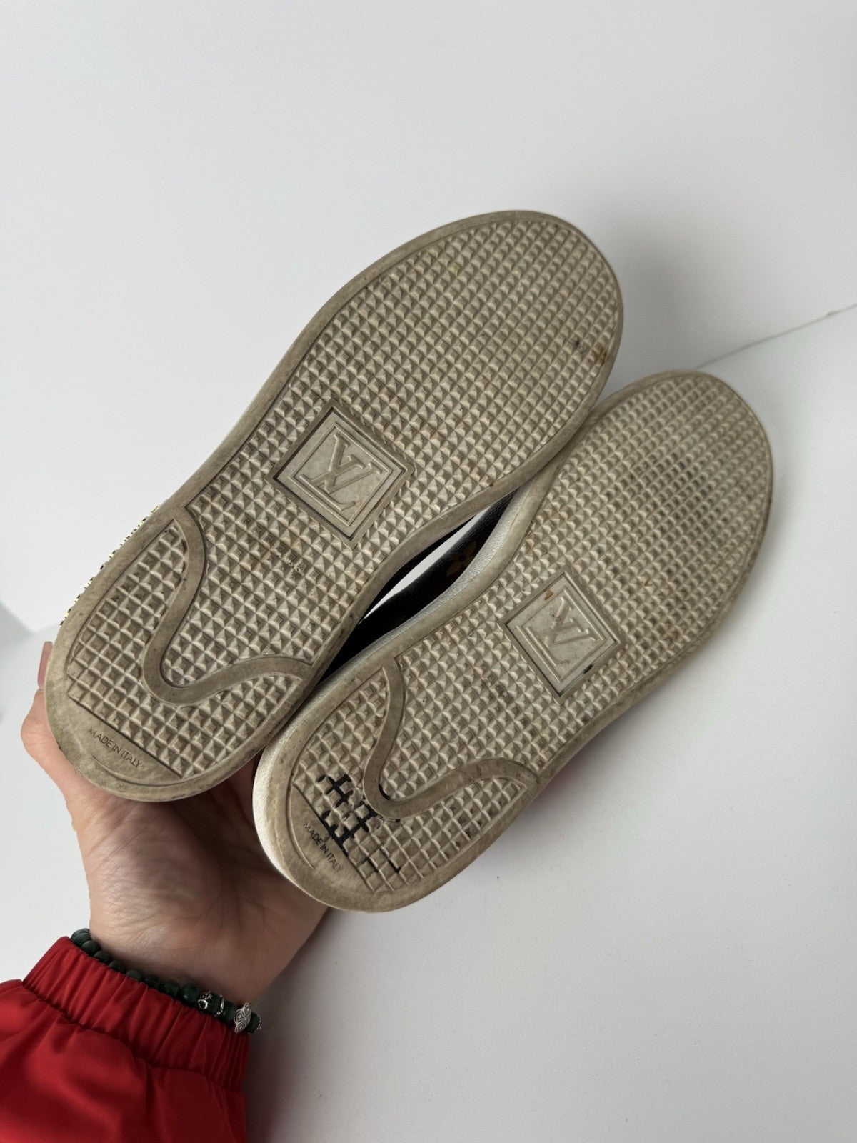 Calfskin Monogram LV Black Heart Sneakers  Size 38