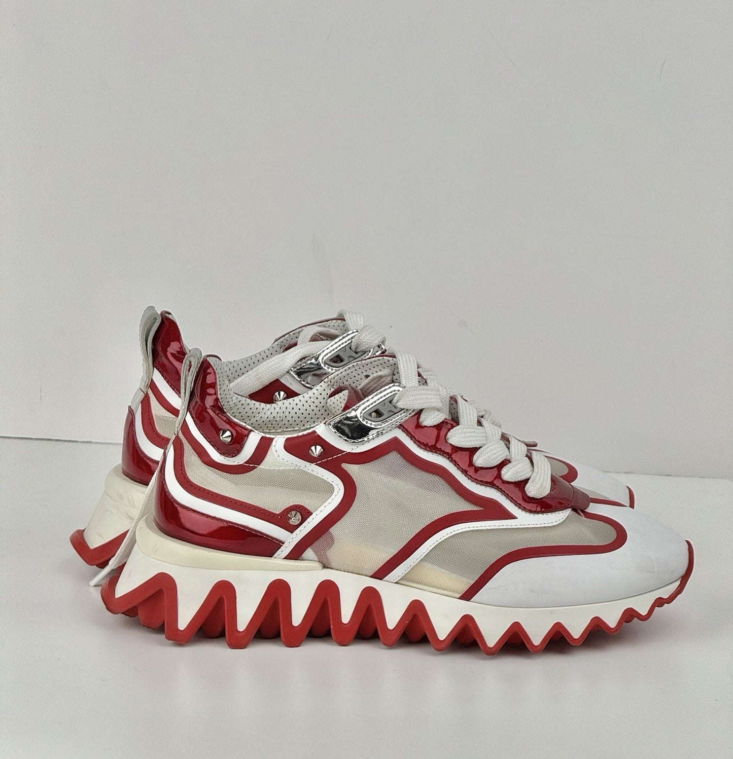 Christian Louboutin Sharkina Women's Sneaker in Red/White Size 37