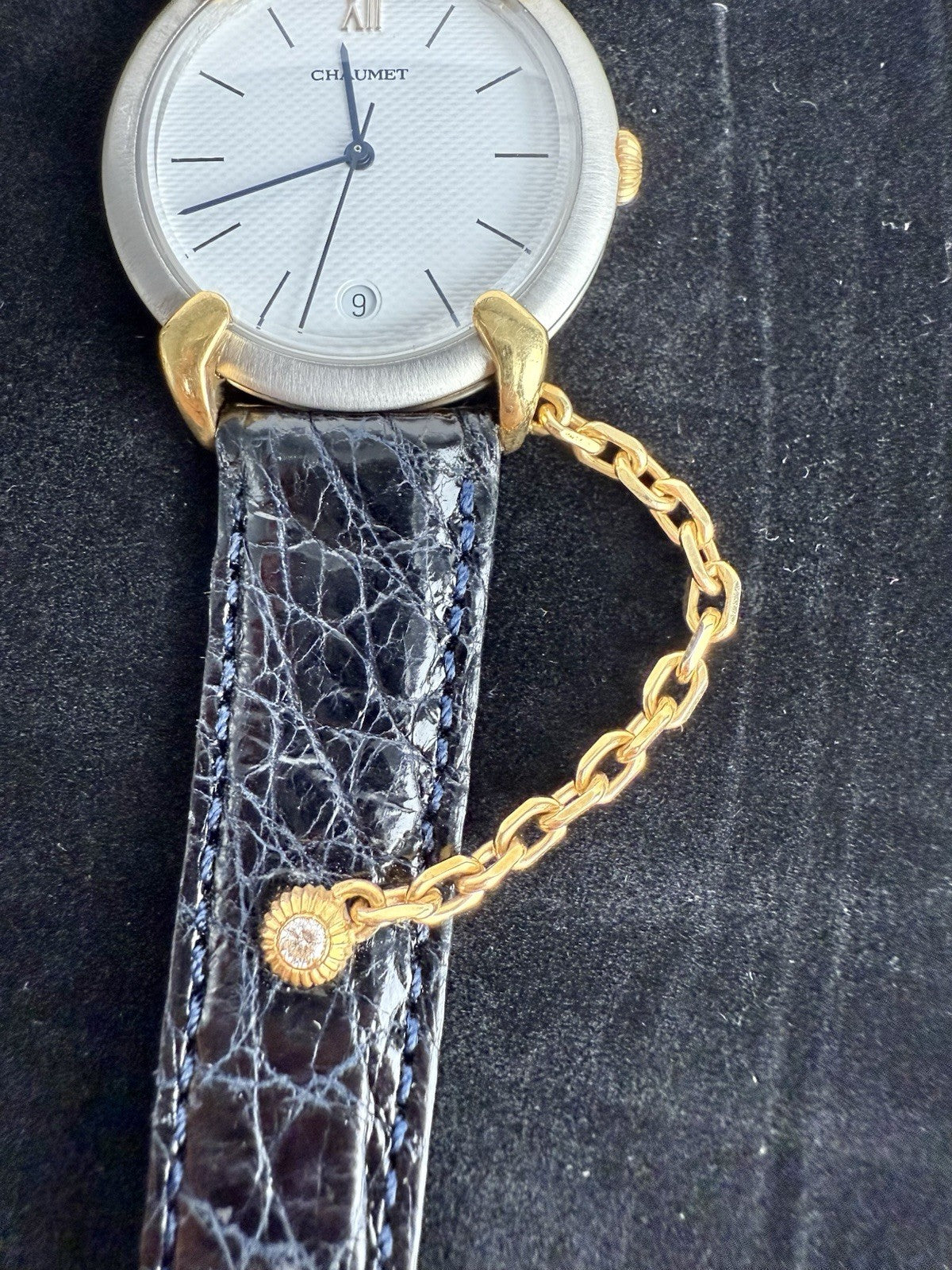 CHAUMET Paris 18k Gold & Stainless Steel Griffith 32mm Quartz Watch 9 Inch Size