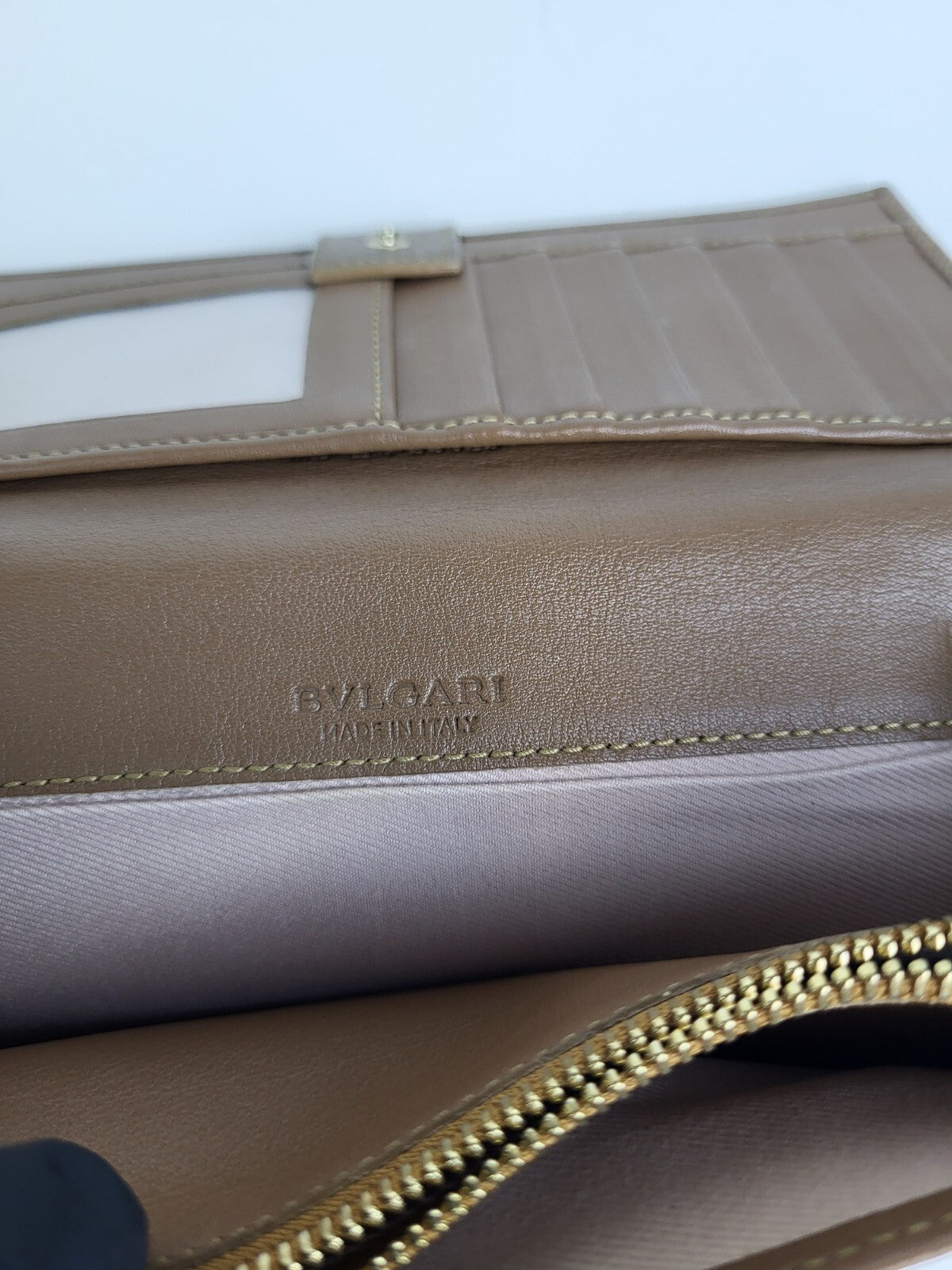 BVLGARI Wallet Corolle Brown Leather Coin Purse Long Wallet