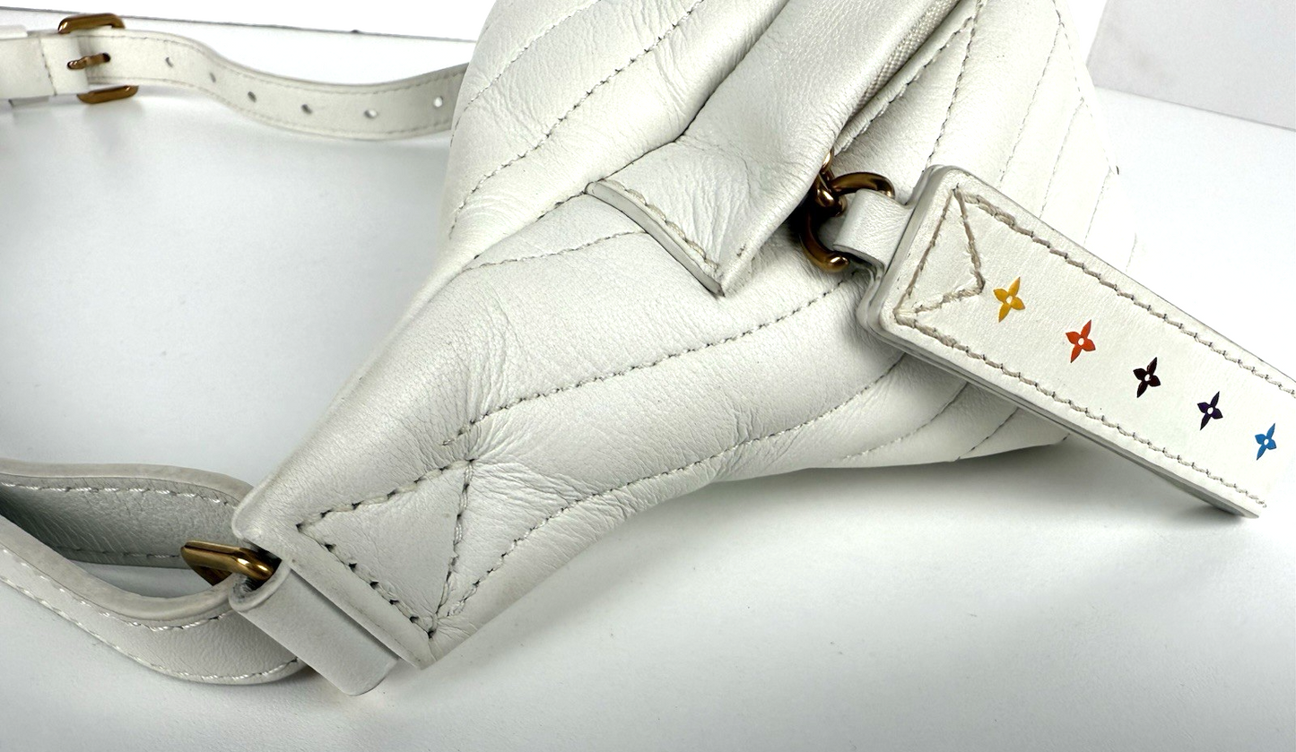 Louis Vuitton Calfskin Leather New Wave Bumbag Belt Bag for Women in White