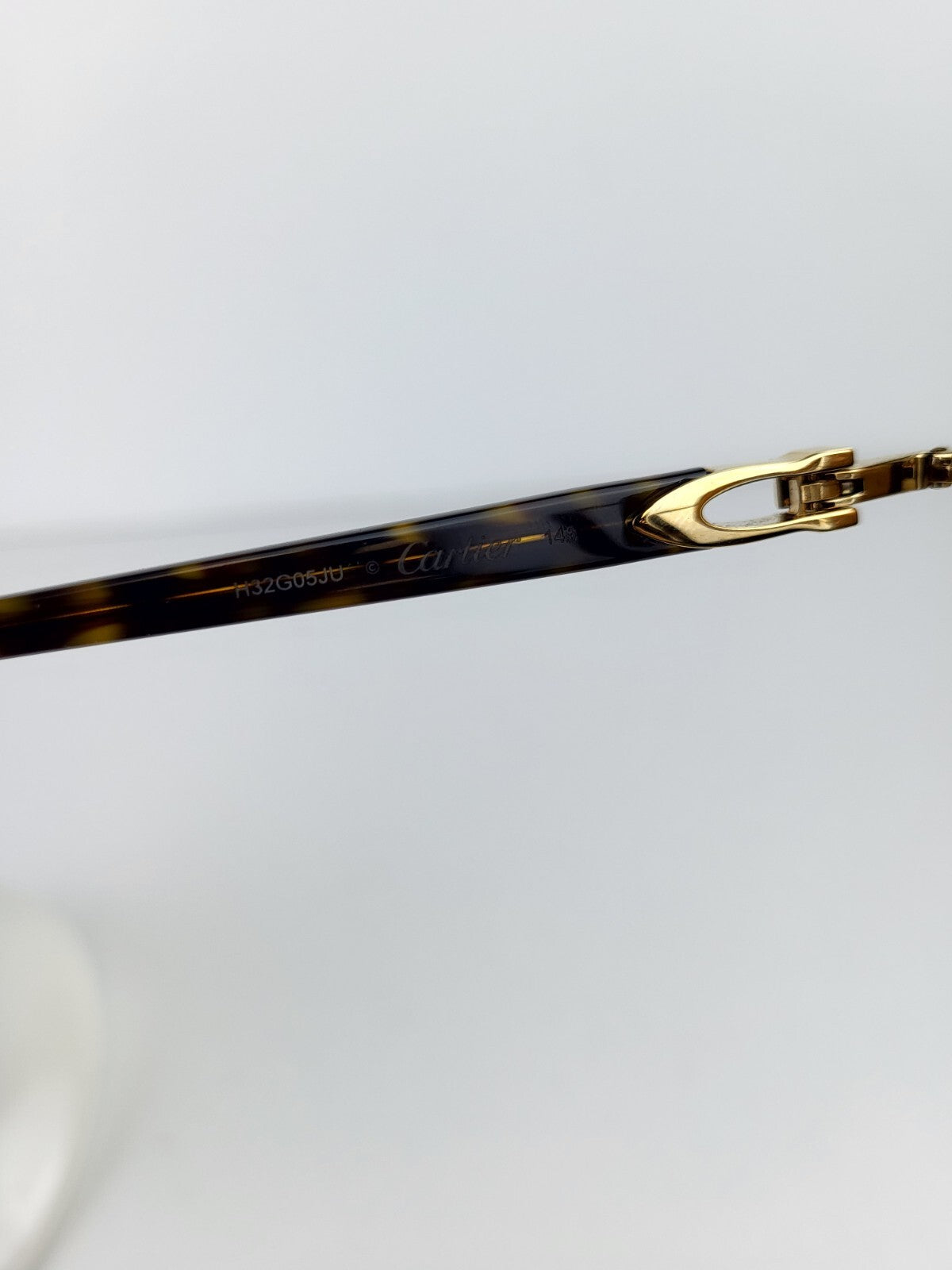 Cartier Eyeglasses Frame H32G05JU Gold Brown 145 For Men