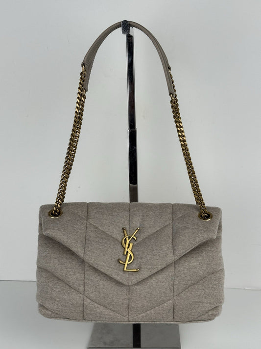 SAINT LAURENT  Puffer Wool Shoulder Bag