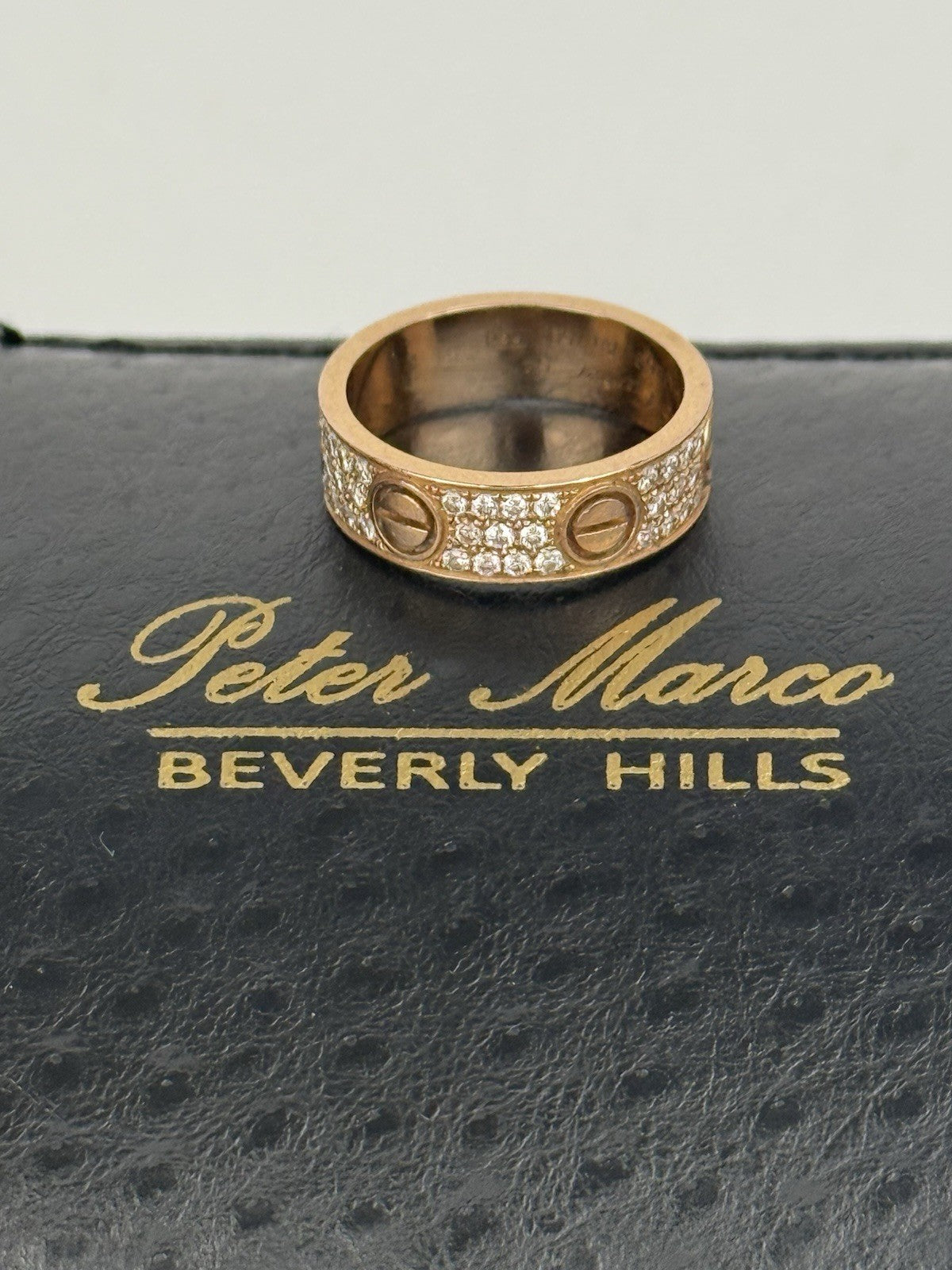 Cartier Love Ring Diamonds By Peter Marco Beverly Hills 18k Yellow Gold Size 7