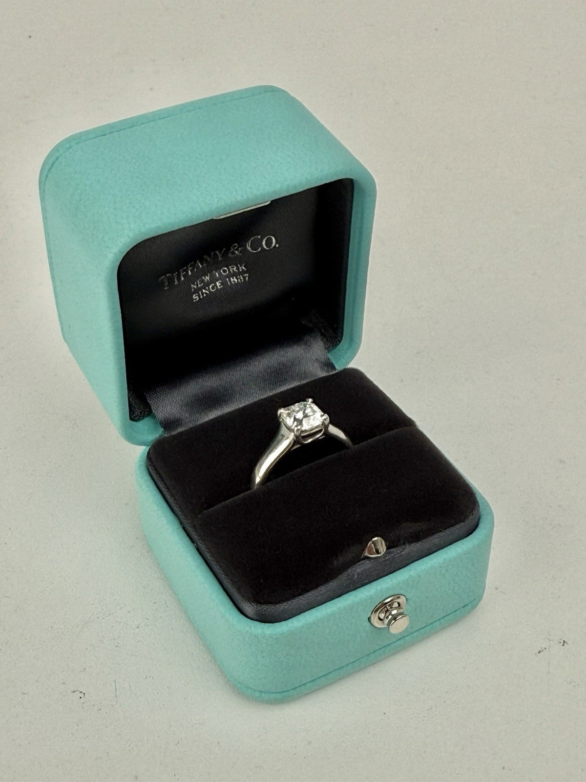 Tiffany Co Lucid Platinum 1ct F Color Diamond Ring Size 6.5