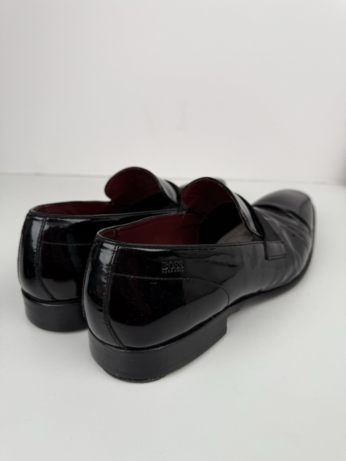 Hugo Boss Mellion Black Patent Leather Tuxedo Shoes Mens US 9.5 Formal