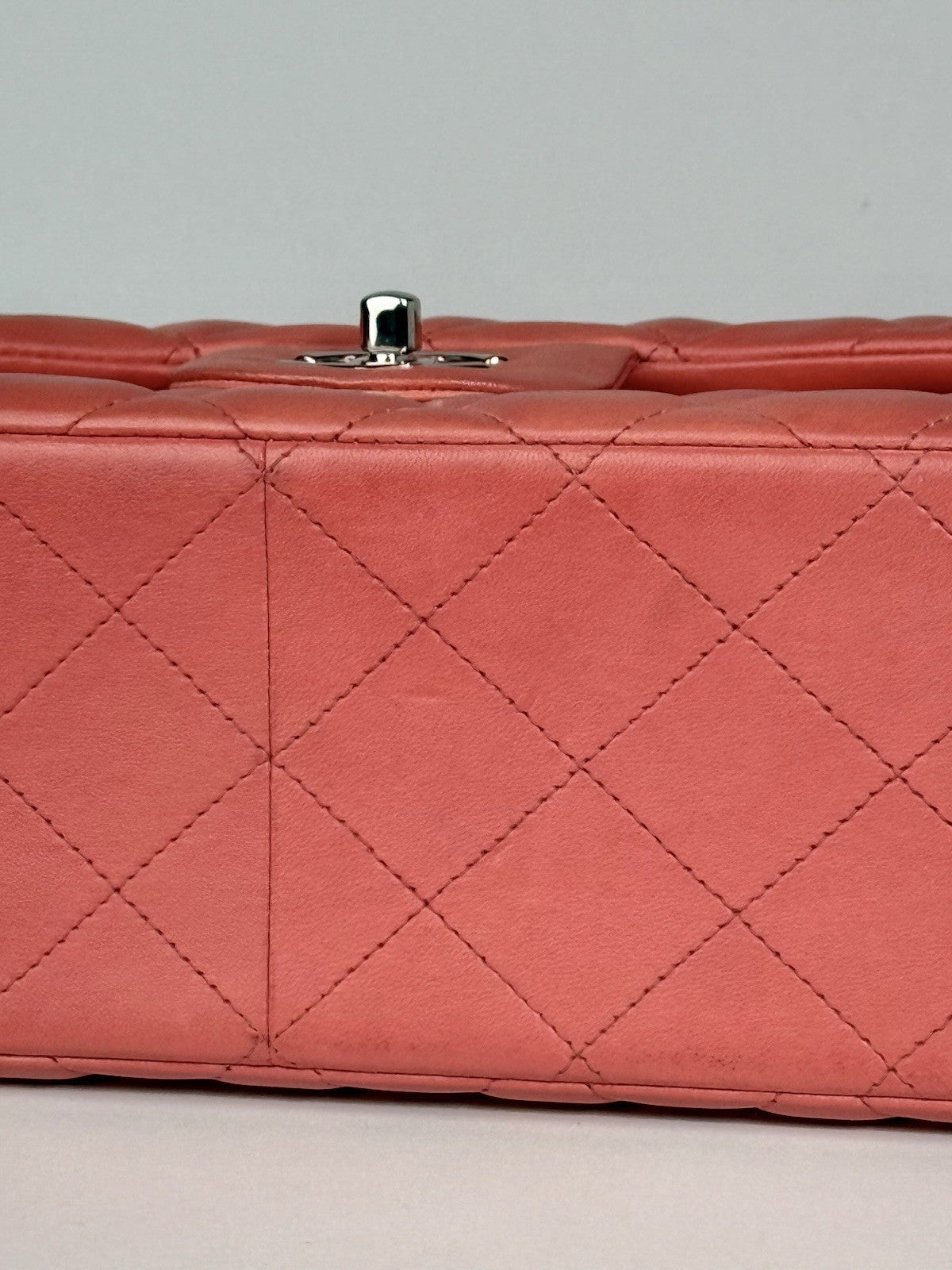 Chanel Jumbo Double Flap Calfskin Shoulder Bag Peach