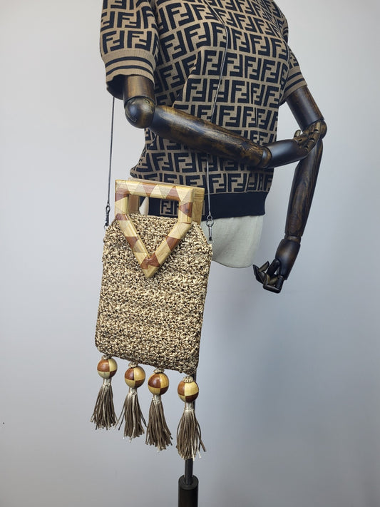 CATARINA MINA Tiwa tasseled crochet toteBag