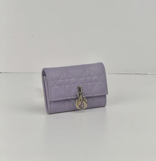 Dior Lambskin Cannage Miss Dior Glycine Wallet Purple
