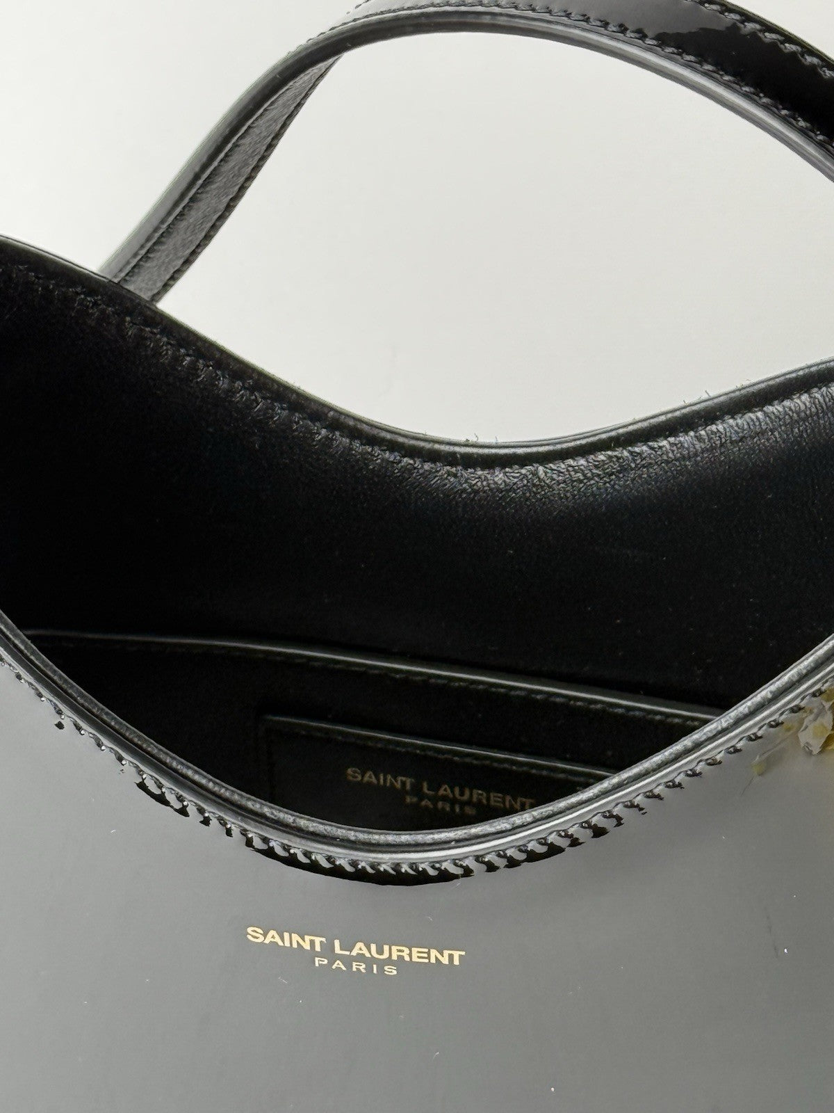 Saint Laurent RENDEZ-VOUS PATENT LEATHER HOBO BAG