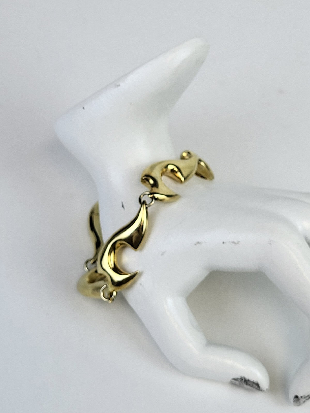 Bottega Veneta Sharp Link Bracelet Sterling Silver 18k Plated Vermeil Size M