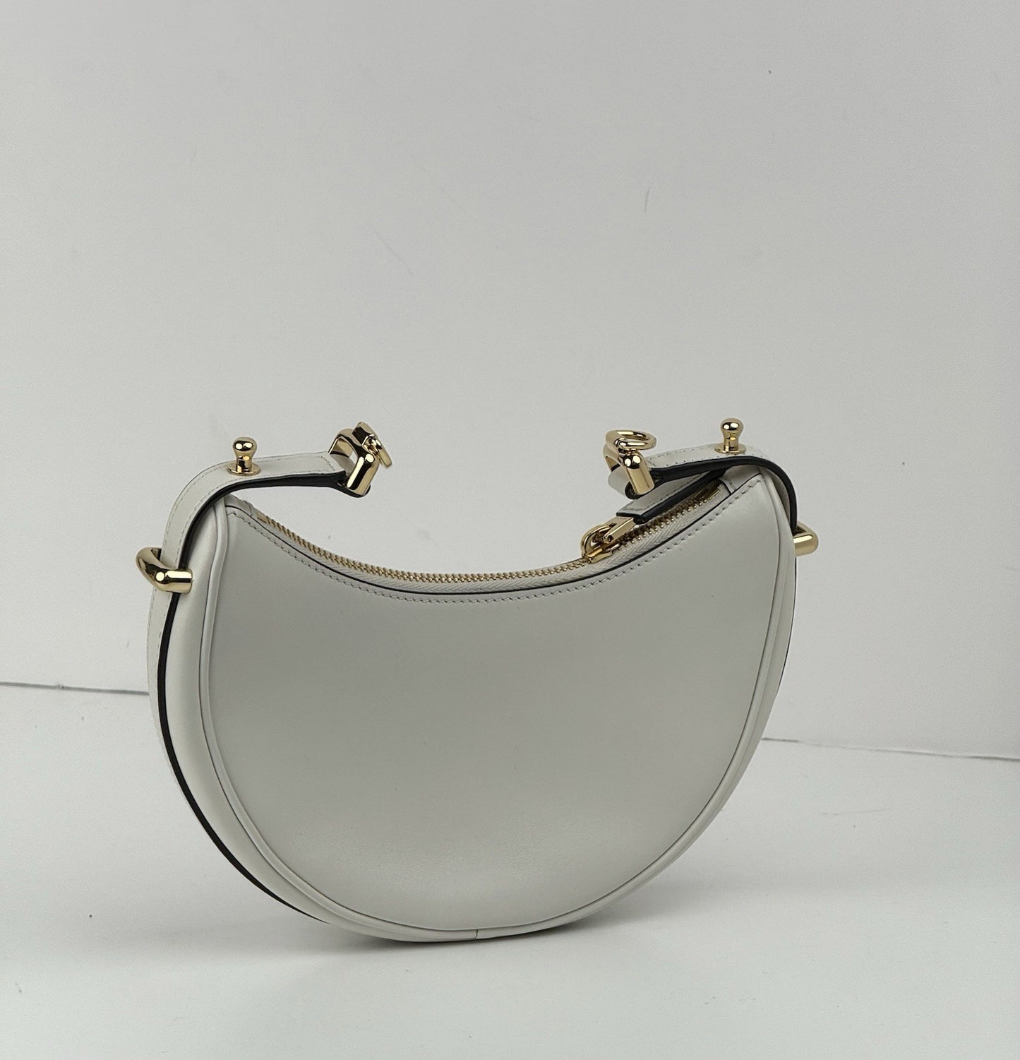 Prada White Leather Arque Shoulder Bag