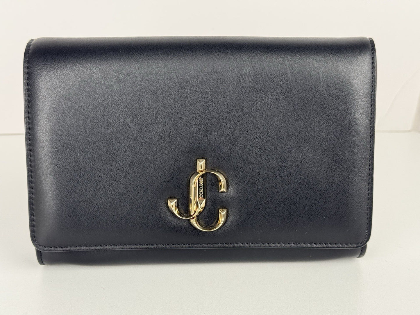 Jimmy Choo Chain Women's Evening Shoulder Bag in Black Leather