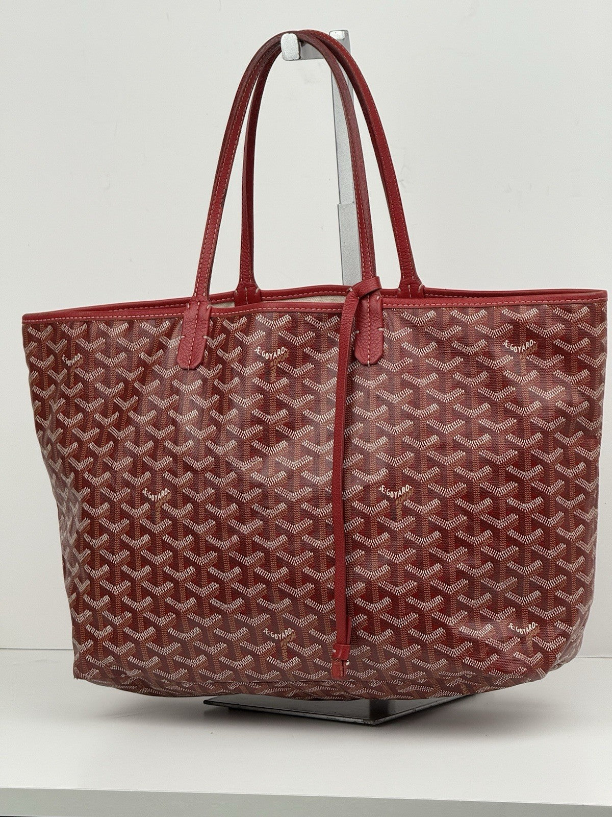 Goyard Goyardine Saint Louis PM Red Canvas Tote Bag