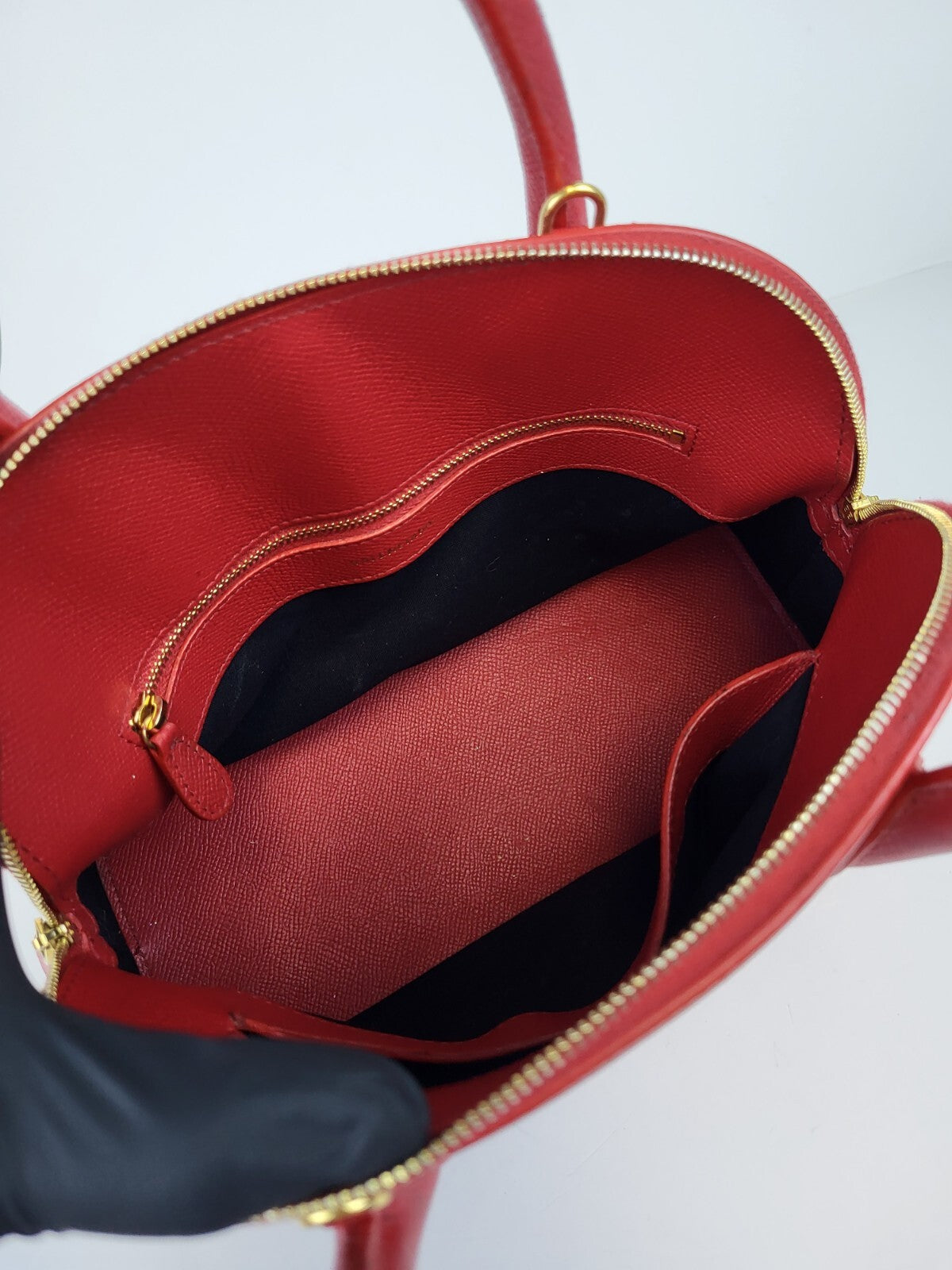 BALENCIAGA Ville Bag Red Grained Leather  Top Handles Bag