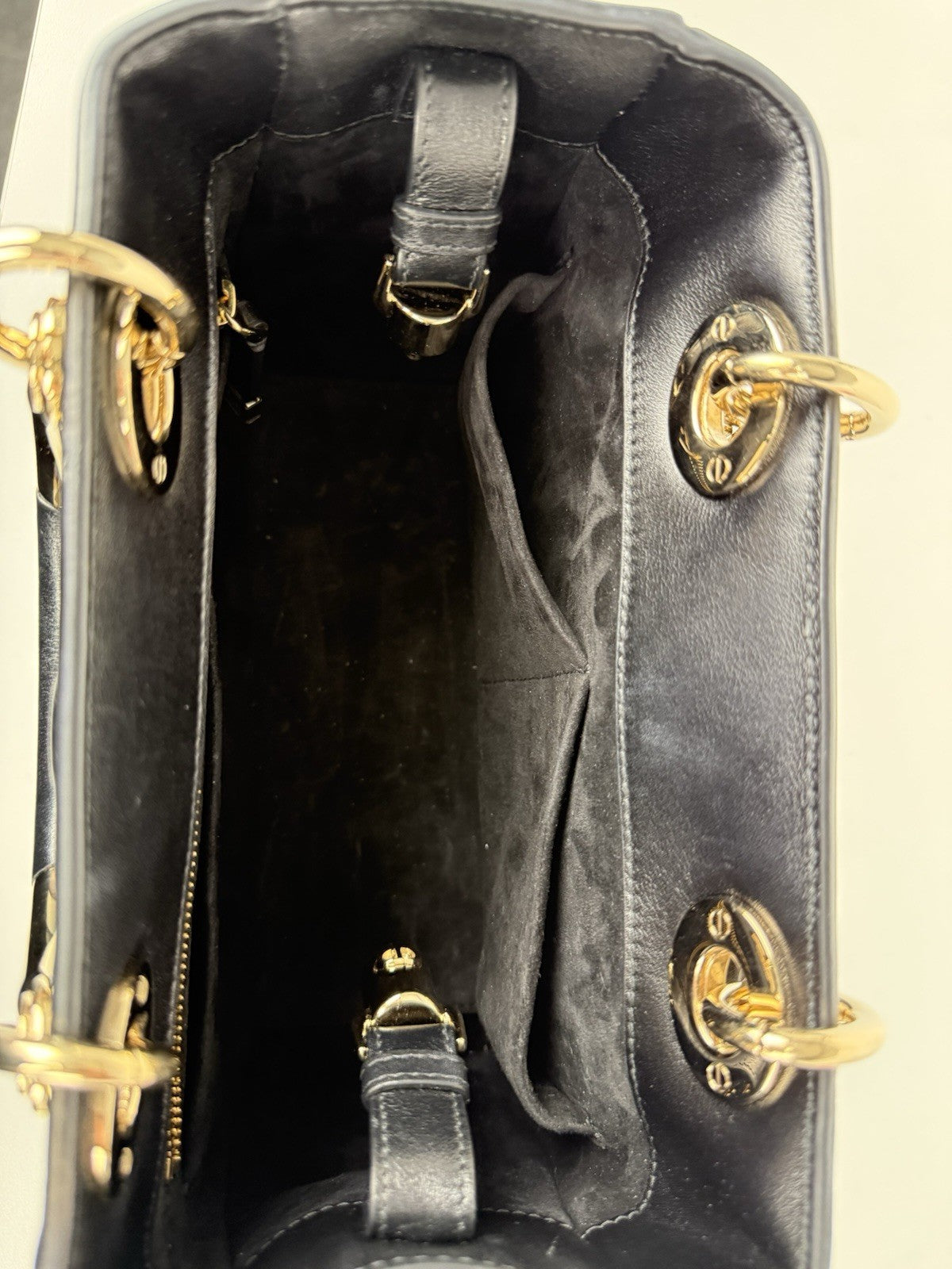 CHRISTIAN DIOR Bag Calfskin Cannage The Lady Black Leather Shoulder Bag