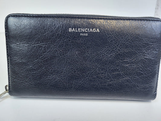 BALENCIAGA Long Wallet Black Leather