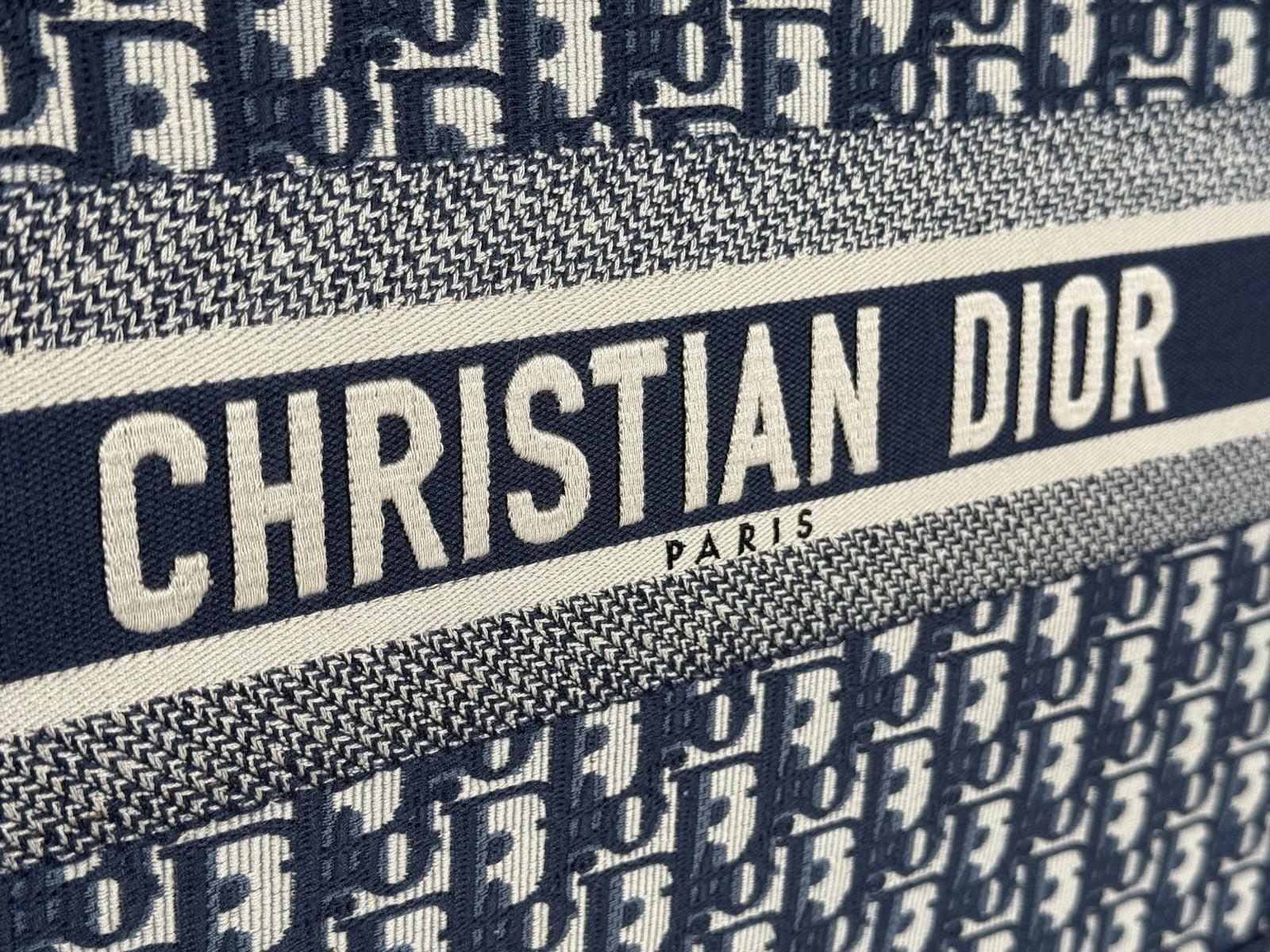 Christian Dior Oblique Large Book Tote Women's Bag in Blue