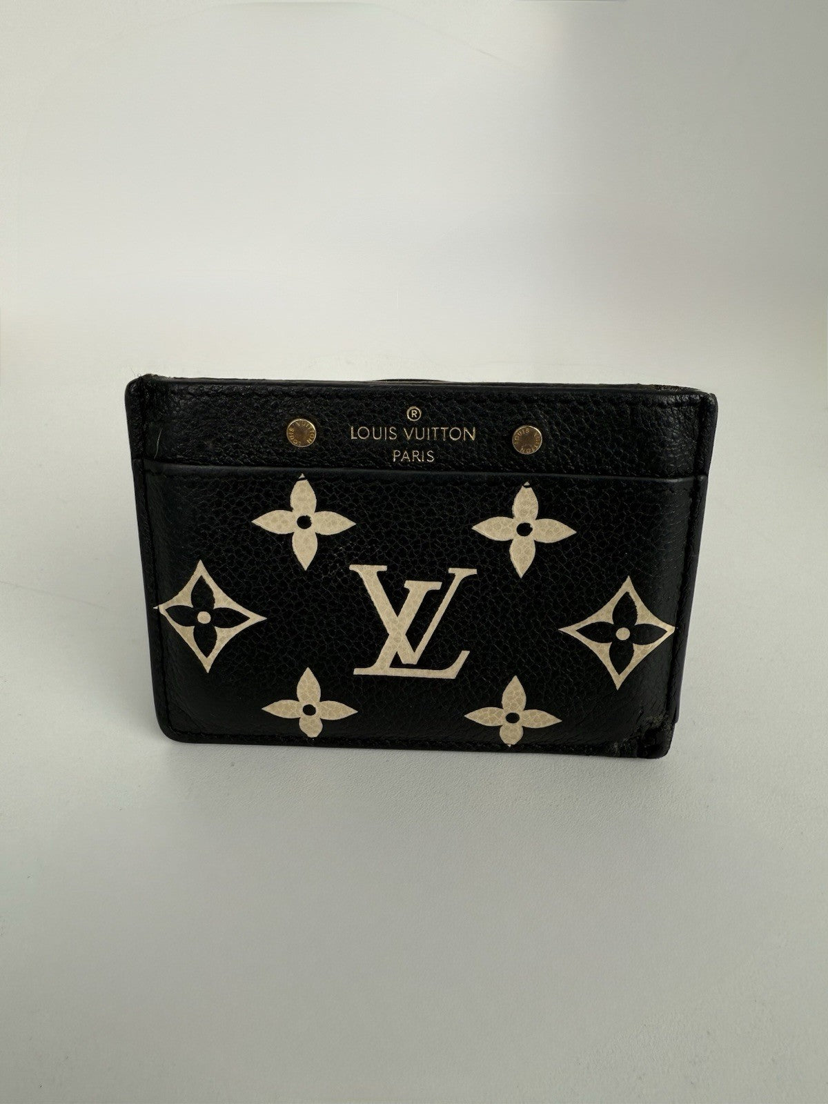 LOUIS VUITTON Porte Carte Saample Bicolor Monogram Empret Leather Card Case
