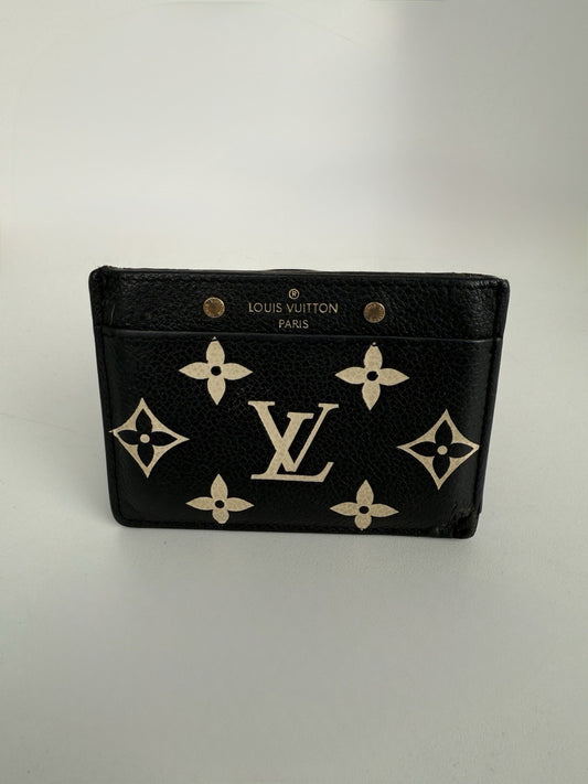 LOUIS VUITTON Porte Carte Saample Bicolor Monogram Empret Leather Card Case
