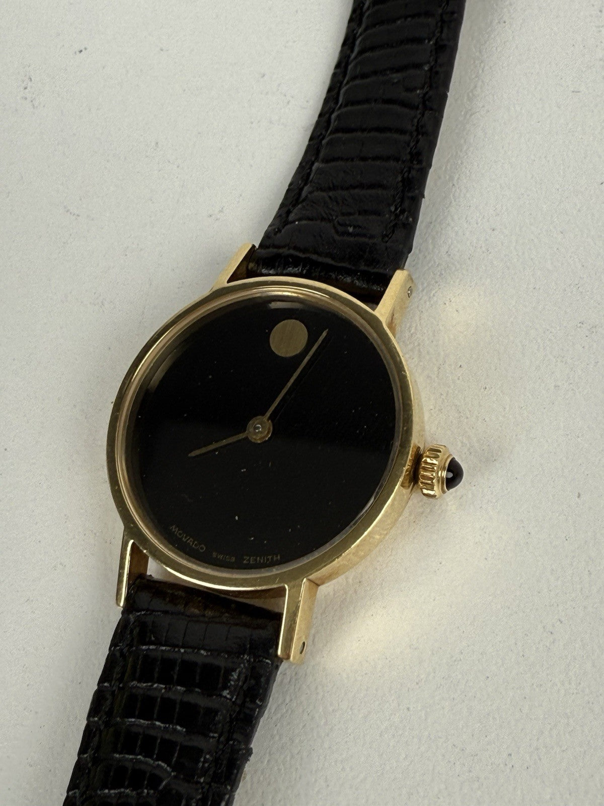 Movado Zenith 14k yellow gold Watch black dial 23mm