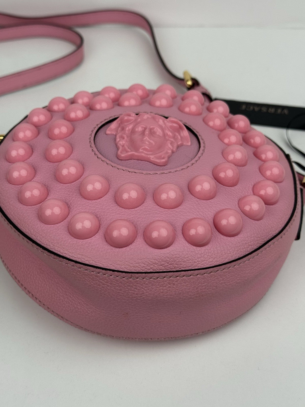 Versace Bag Versus La Medusa Studded Round Camera Bag
