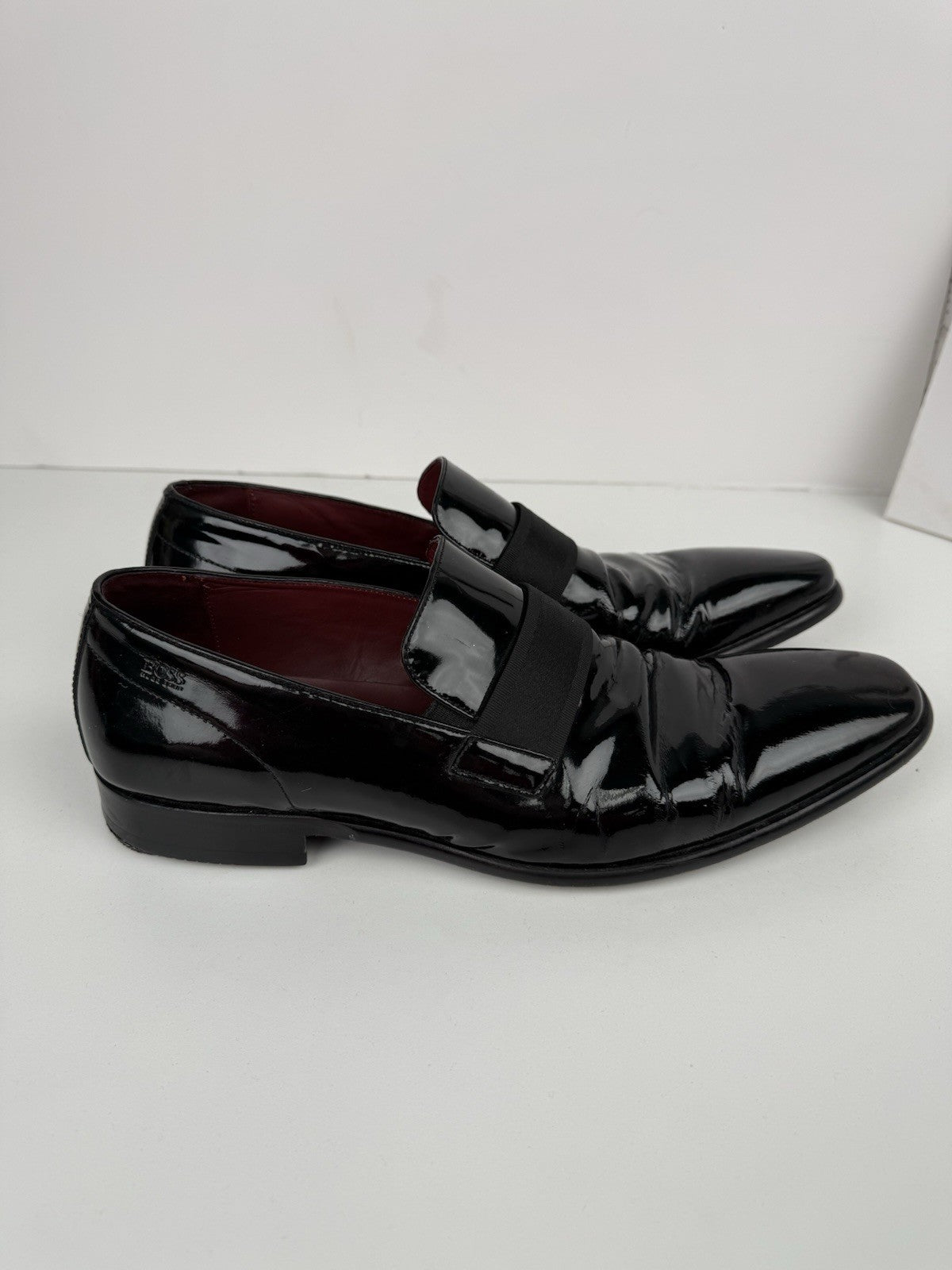 Hugo Boss Mellion Black Patent Leather Tuxedo Shoes Mens US 9.5 Formal