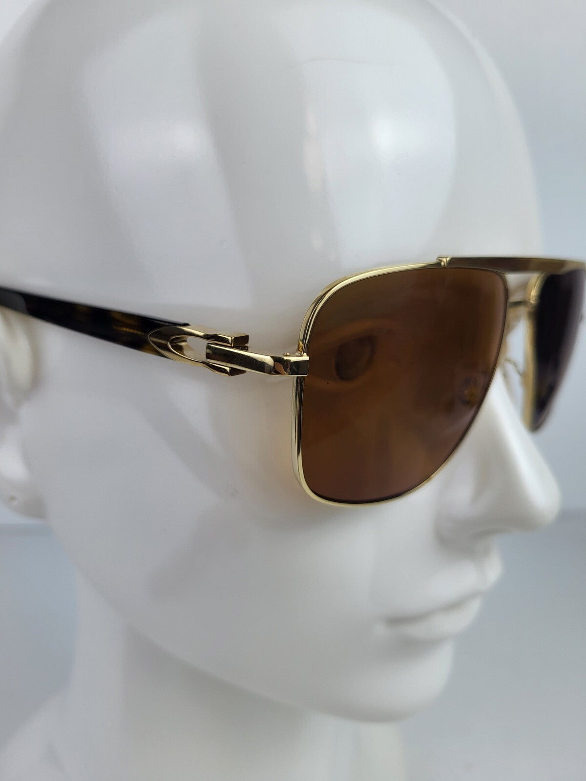 Cartier Eyeglasses Frame H32G05JU Gold Brown 145 For Men