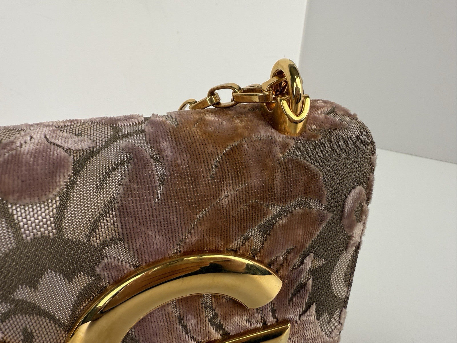 Dolce and Gabbana Pink Corduroy and Leather DG Girls Shoulder Bag