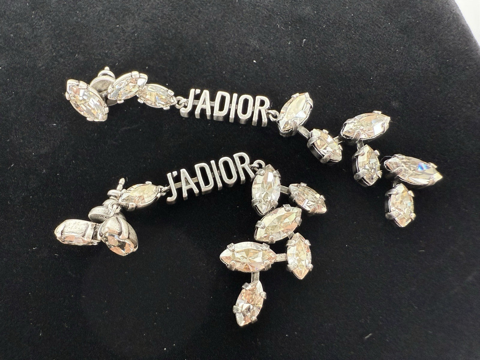 Christian Dior Jadior Rhinestone Drop Earrings