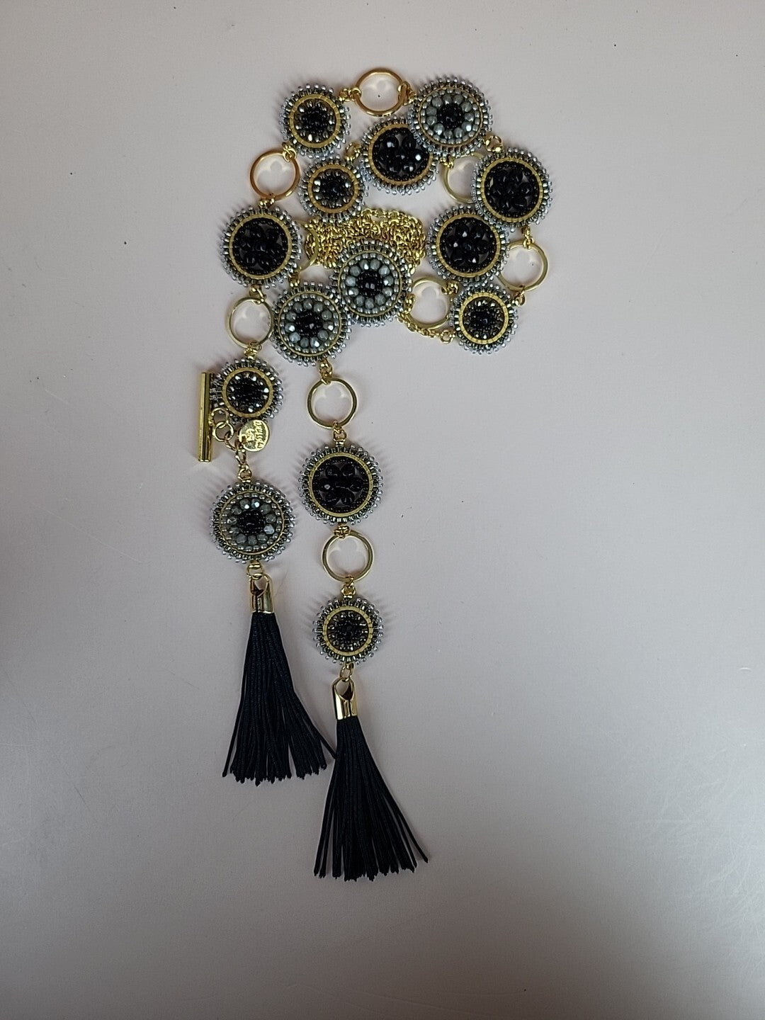 Waist Chain Belt Gold Black For Women 40in