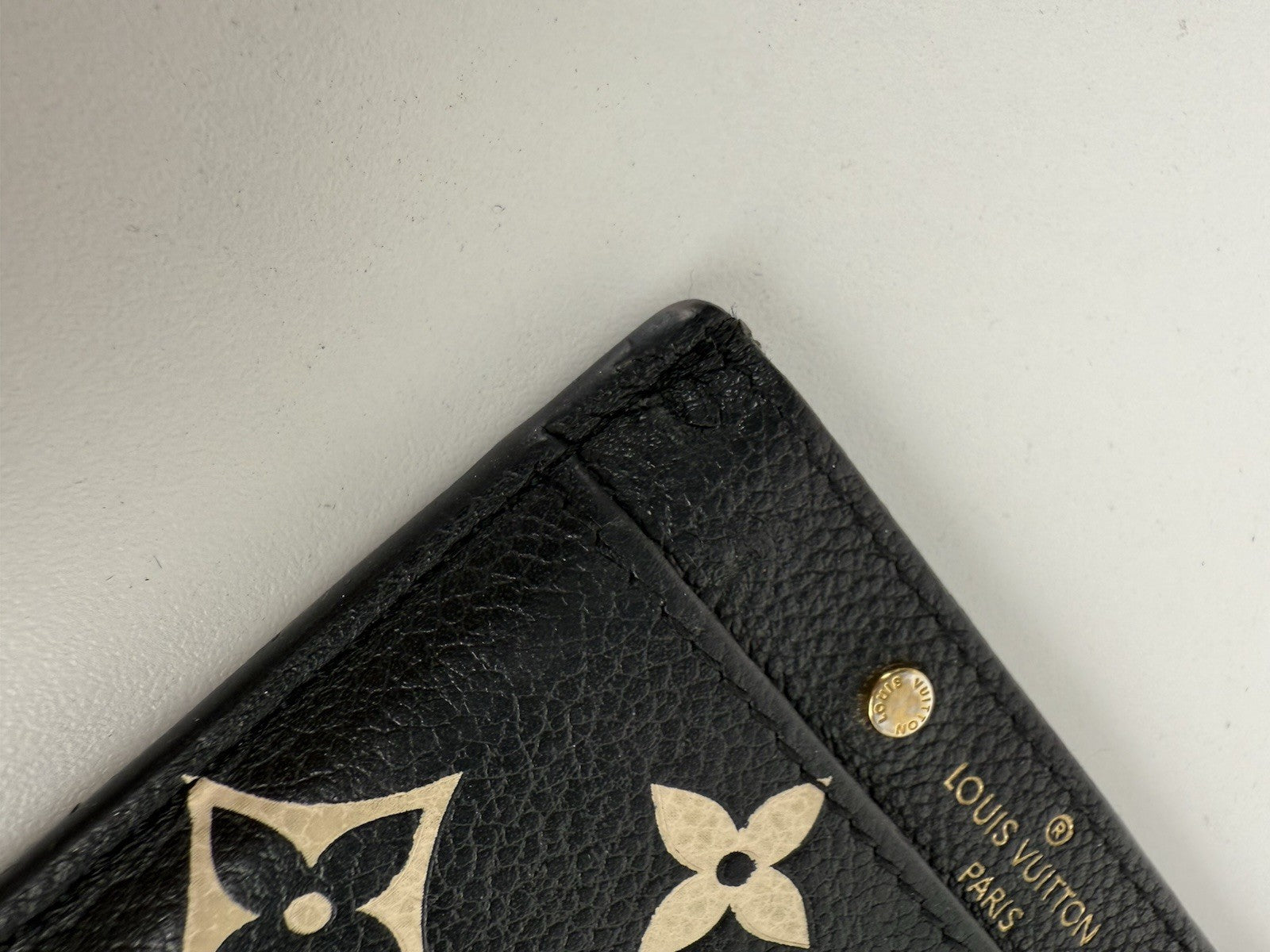 LOUIS VUITTON Porte Carte Saample Bicolor Monogram Empret Leather Card Case