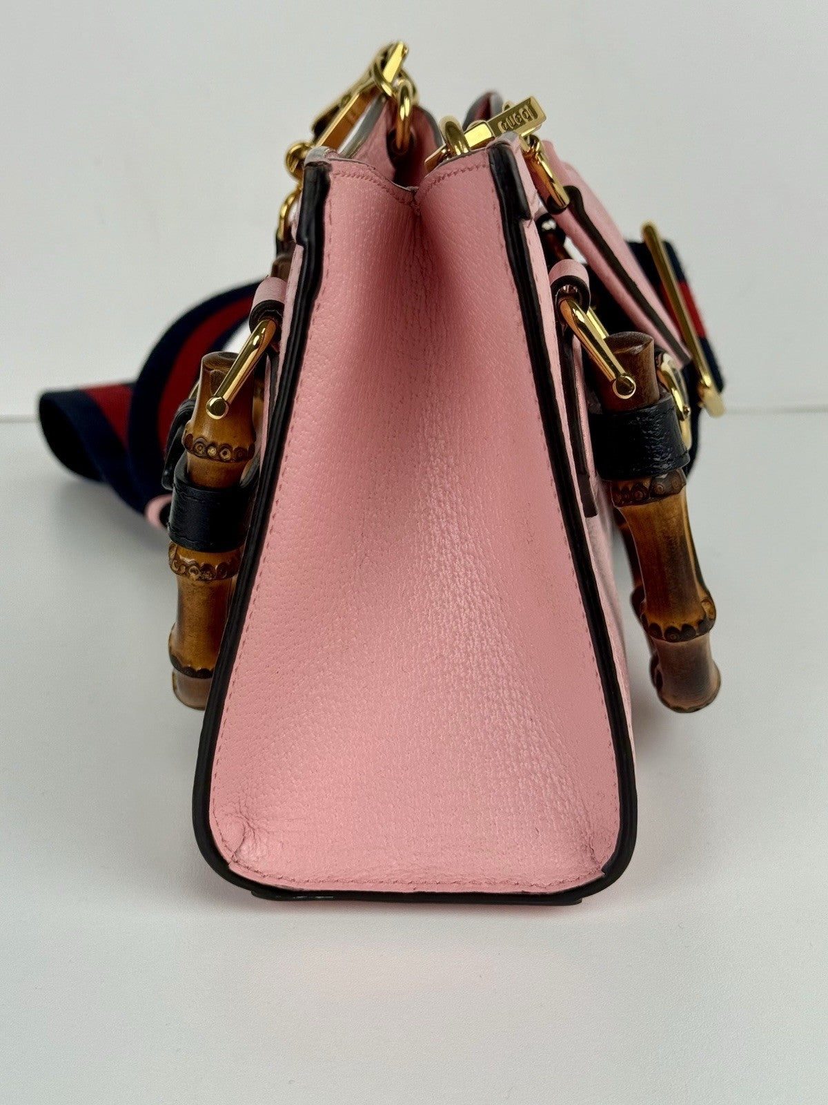 Gucci Bag Mini Diana Bamboo Handle Tote Pink Leather