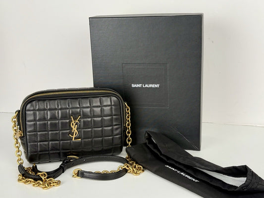Saint Laurent Cassandre Mini Camera Bag in Quilted Soft Mat Leather