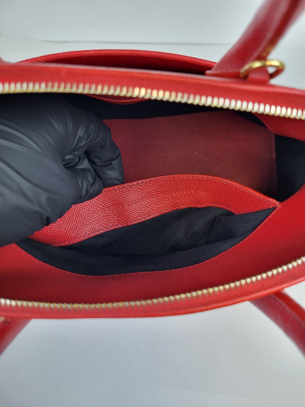BALENCIAGA Ville Bag Red Grained Leather Top Handles Bag