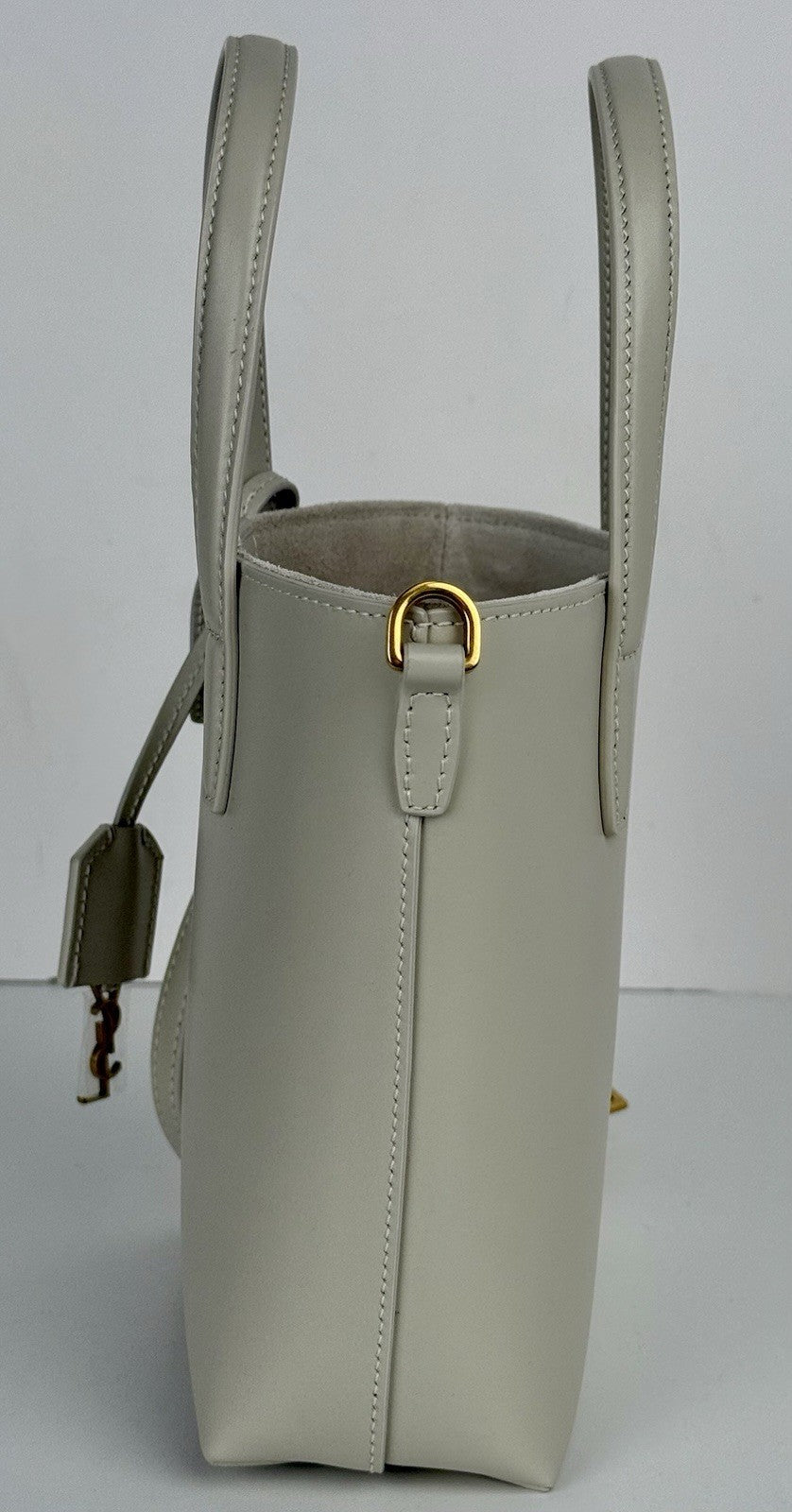 Saint Laurent Shopper Mini Tote Soft Cream Leather