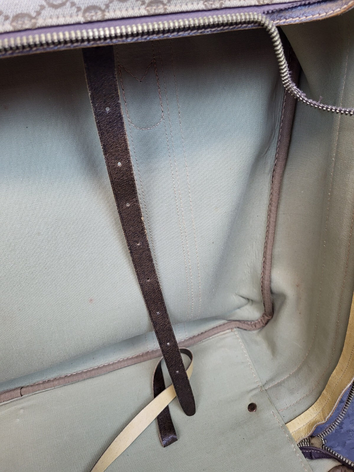 Gucci Vintage Travel Bag Suitcase Monogram Brown Canvas