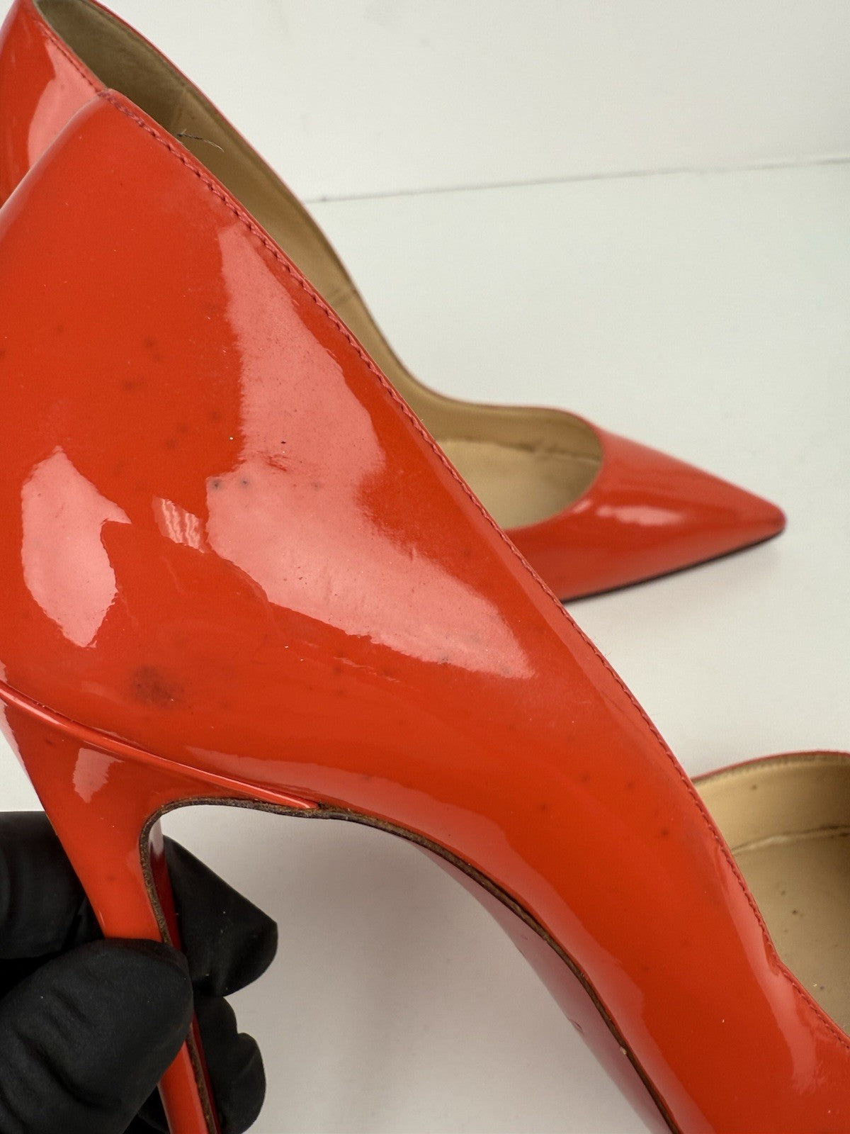 Christian Louboutin Pattern Leather Pumps Orange Size 36 / 6